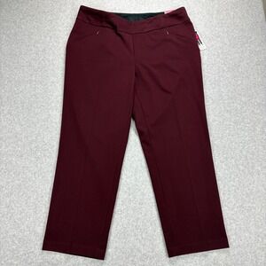 Investments Straight Leg Pants Womens 18WS Burgundy Secret Support Office Career